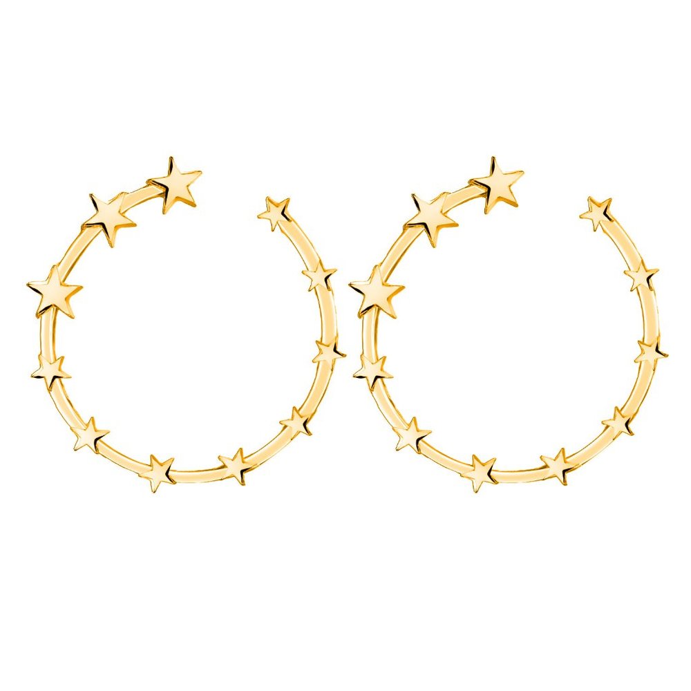 Stars Hoop Earrings - Picture 10 of 11